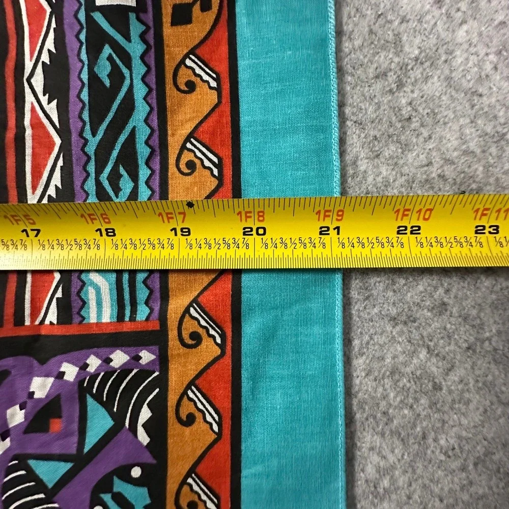 Wamcraft Bandana 21x21.5 Teal Multicolor Southwestern Thunderbird Geometric